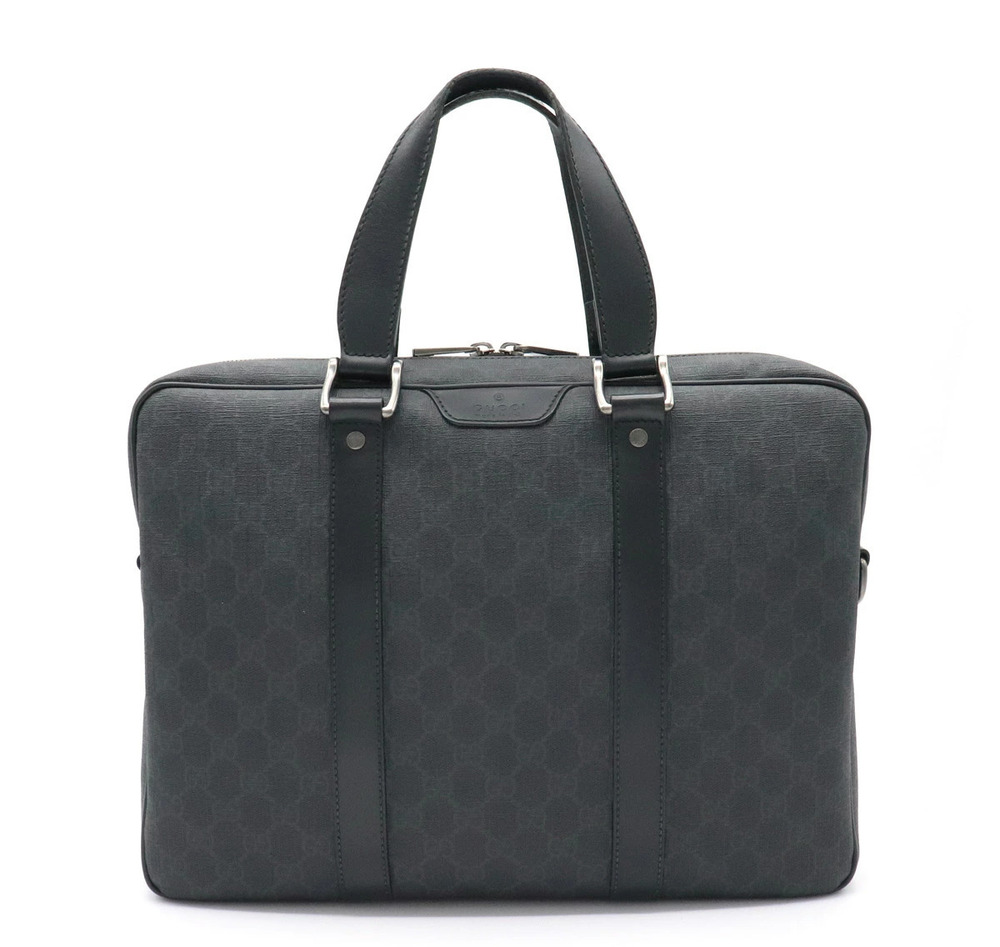 Gucci GG Plus Supreme Business Bag Briefcase Leather Black